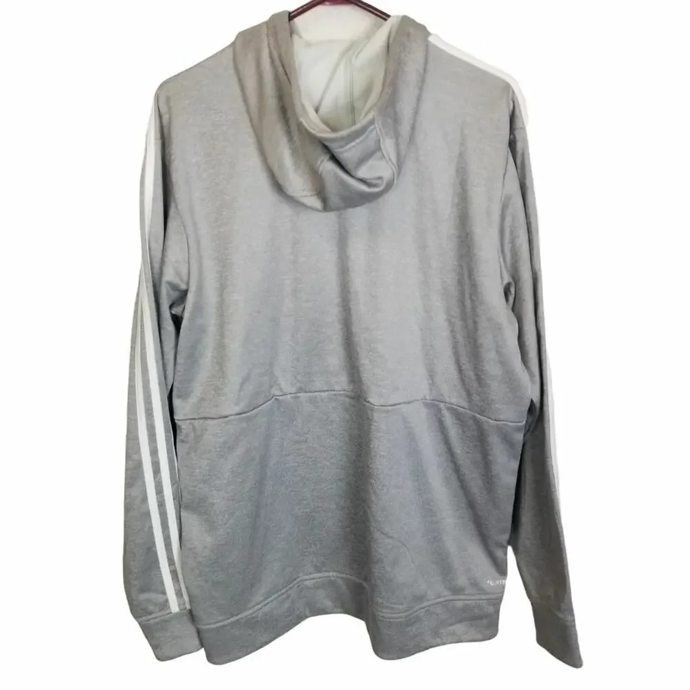 Adidas Mens Three Stripe Hoodie Sweatshirt Full Zip Jacket Sz L Gorpcore Active
